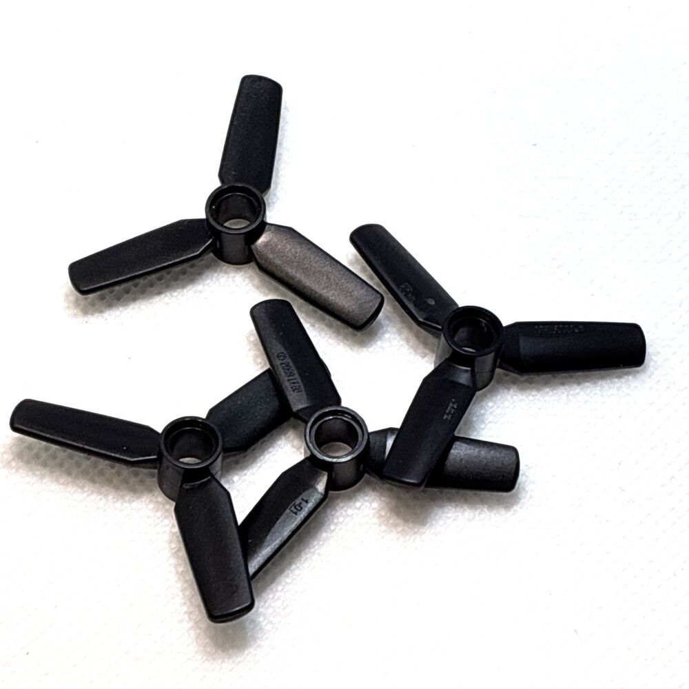 LEGO Parts - Black Propeller 3 Blade 5 Diameter - No 77099/92842 - QTY 4